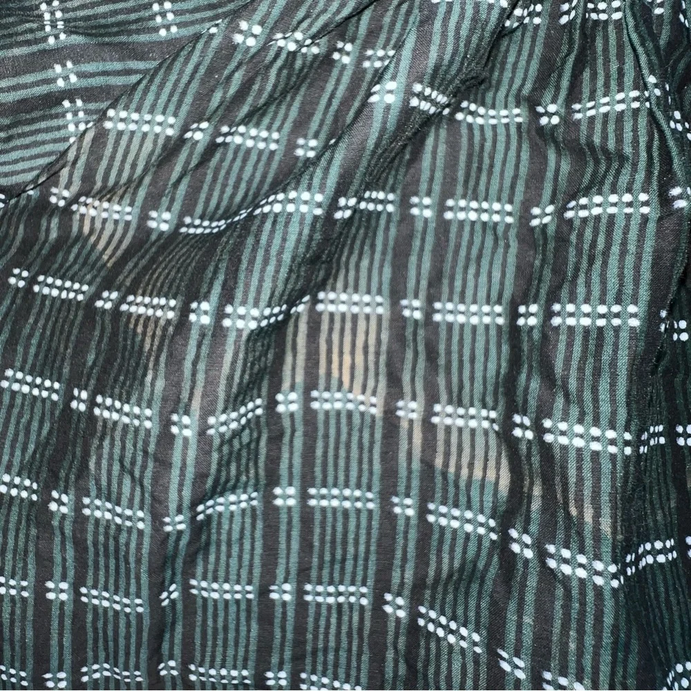 Apiece Apart Mitte Striped Top forest green stripe XS peasant blouse cotton silk - Picture 12 of 14